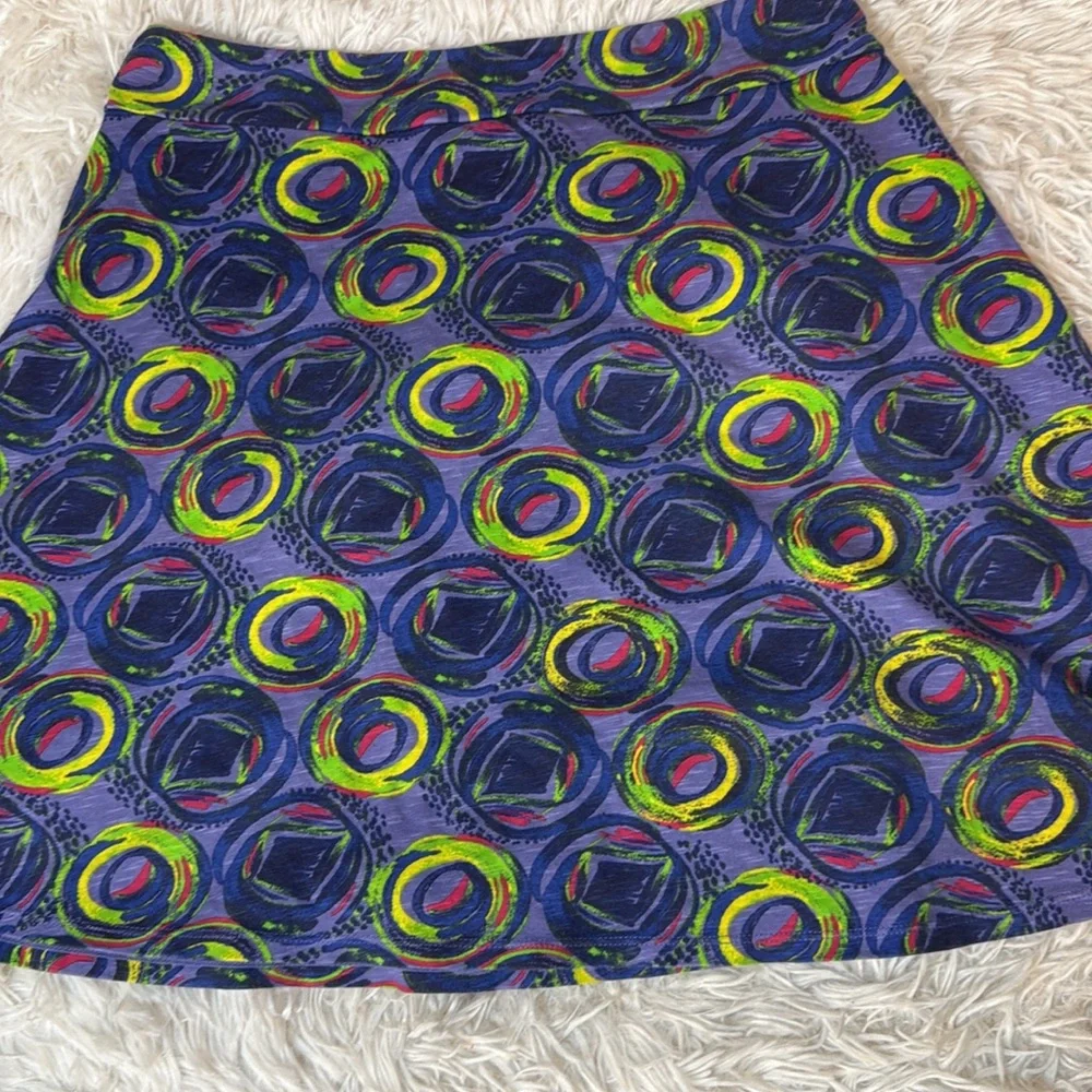 REI Skirt Womens Size Mediu Aldervale Knit Active Blue Multi Color Chambray MED
